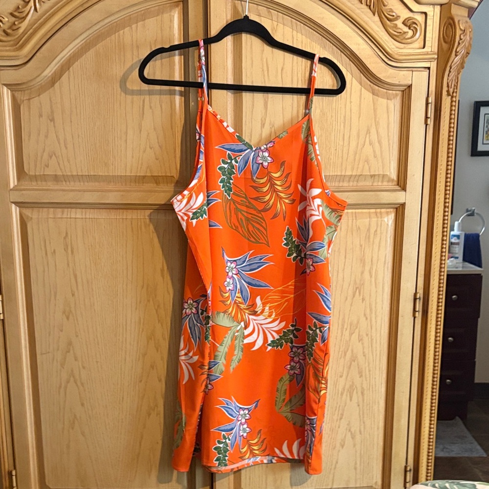 Summer dress coral floral